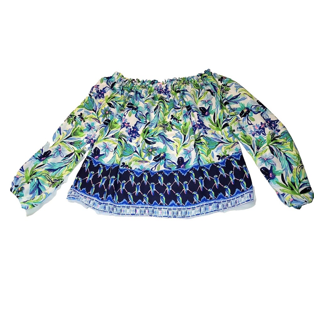 Lilly Pulitzer Lou Lou Top Off-Shoulder Petal Faster  Women's Small